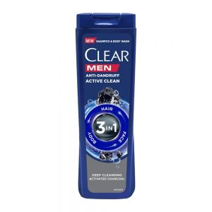 شامپو ضد شوره کلیر Clear مدل Active Clean حاوی ذغال فعال حجم 400 میل